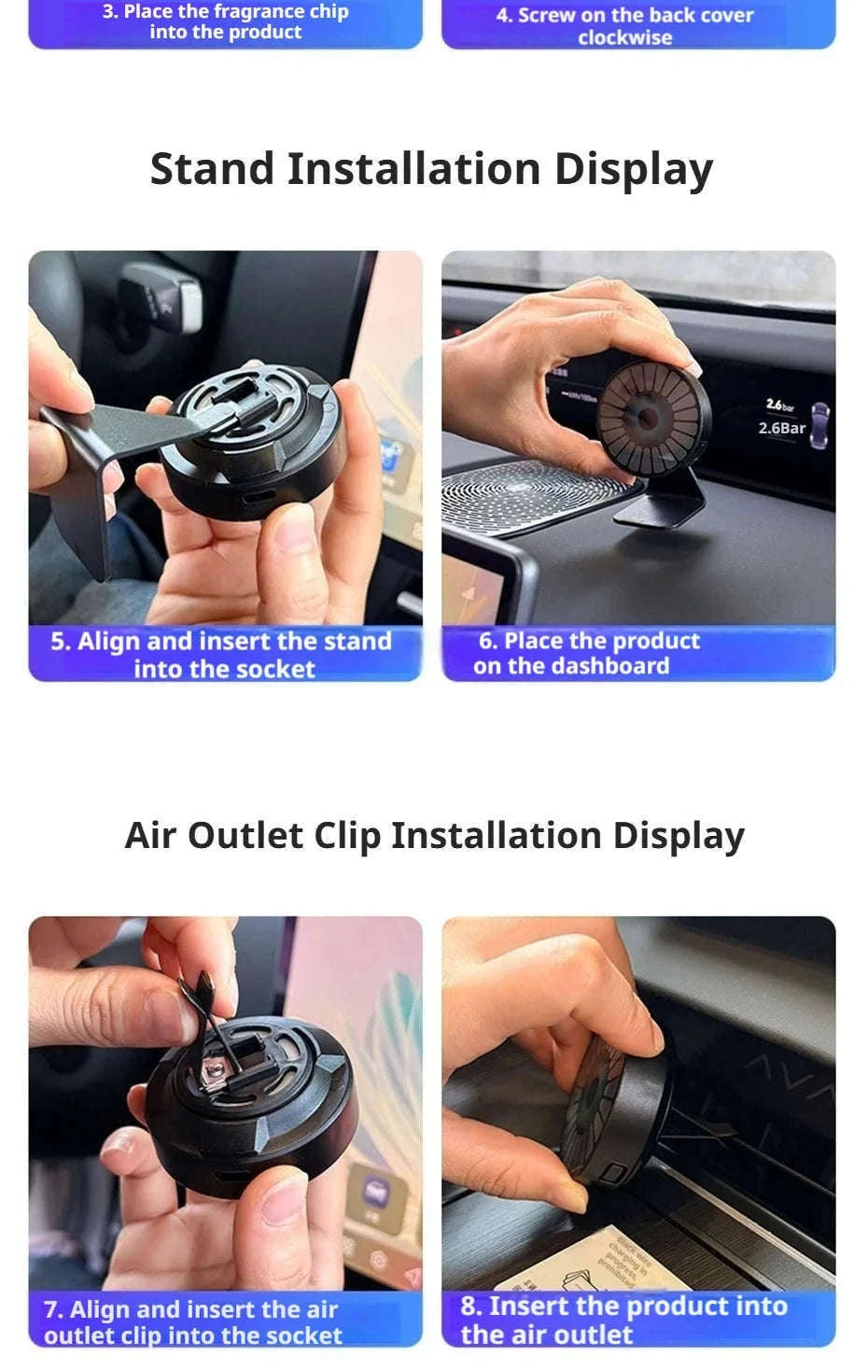 Car Aromatherapy Lamp with Motion Sensor and RGB Light-Ocean