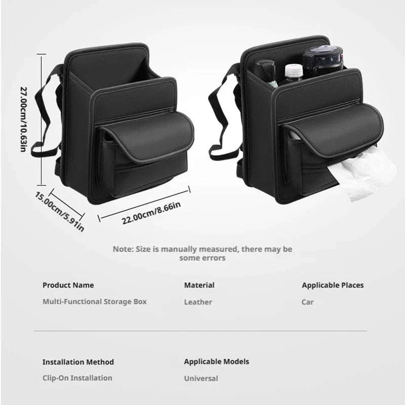 Car Back Seat Organizer Tissue Holder Storage Bag-1pc