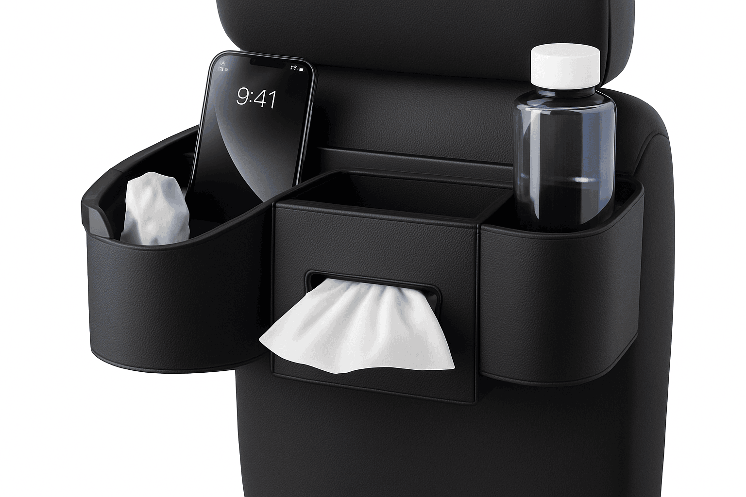 Car Back Seat Organizer with Cup Holder and Hooks-Gray 1pc