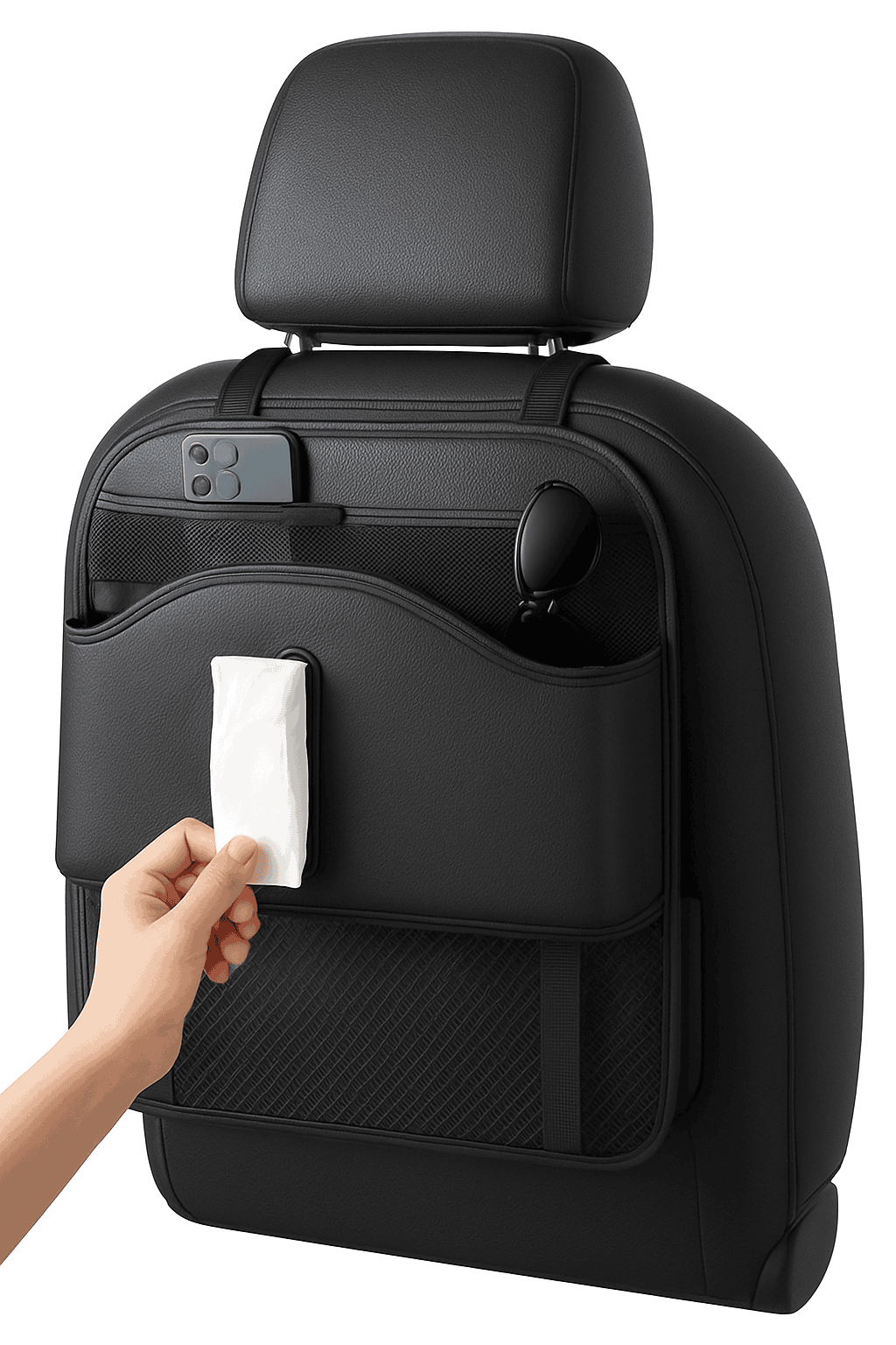 Car Back Seat Organizer with Tissue Holder-1pc
