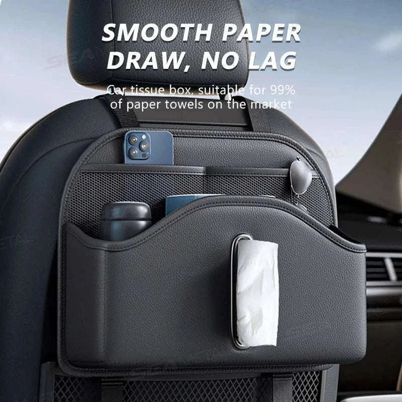 Car Back Seat Organizer with Tissue Holder-1pc