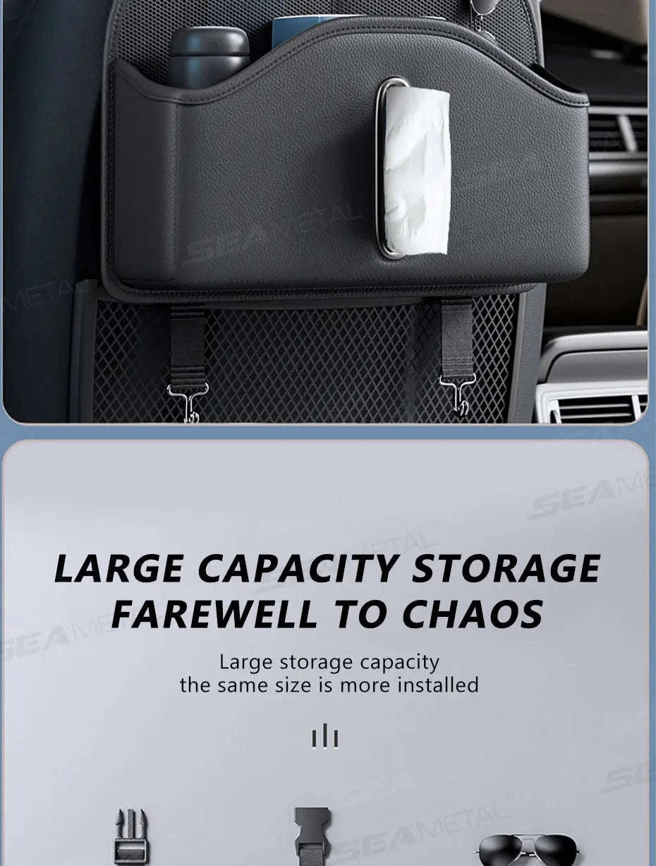 Car Back Seat Organizer with Tissue Holder-1pc