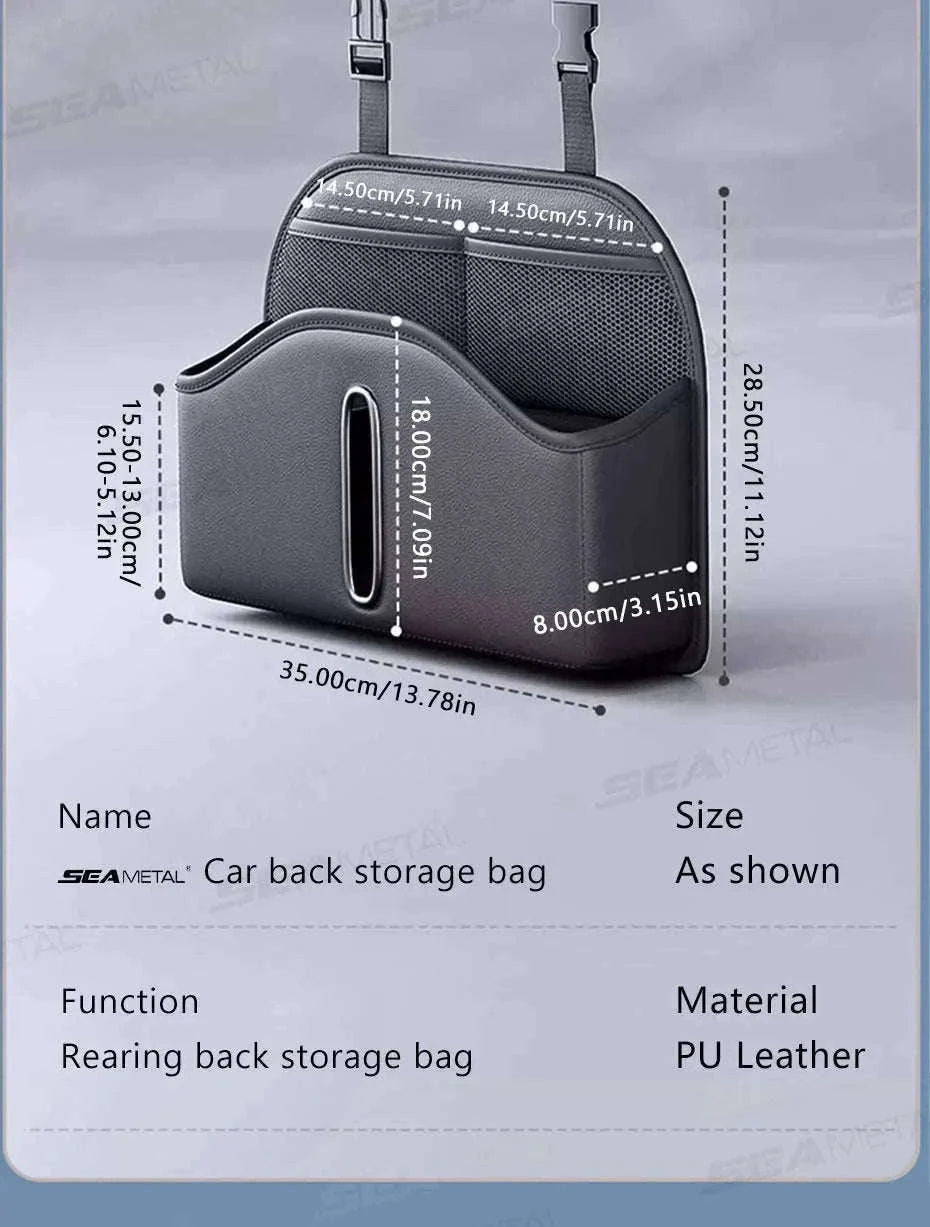 Car Back Seat Organizer with Tissue Holder-1pc