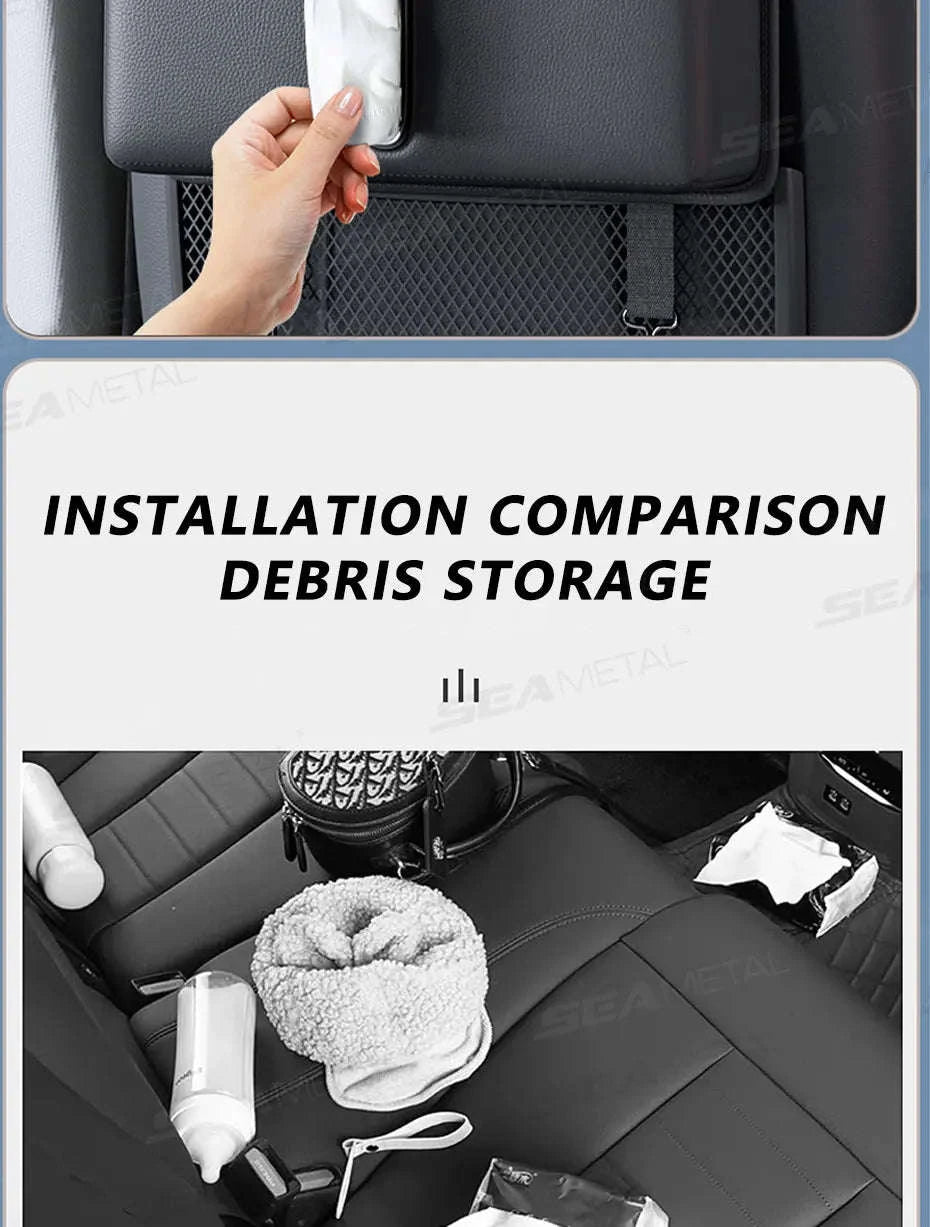 Car Back Seat Organizer with Tissue Holder-1pc