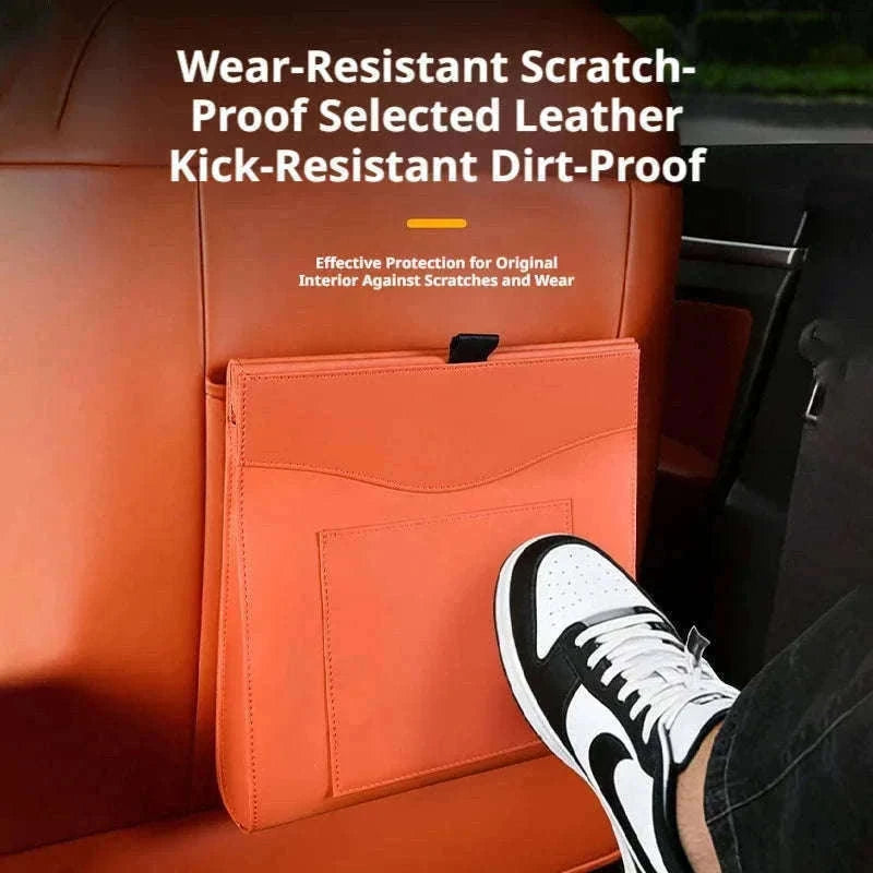 Car Back Seat Trash Bin with Lid, Leakproof Seatback Organizer-Black
