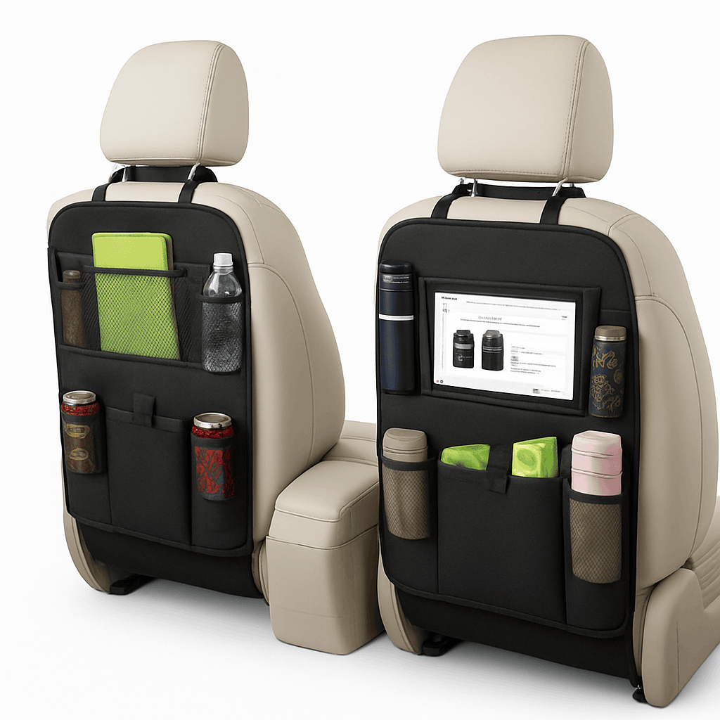 Car Backseat Organizer with Tablet Holder and Storage Pockets-Upgraded 1PC