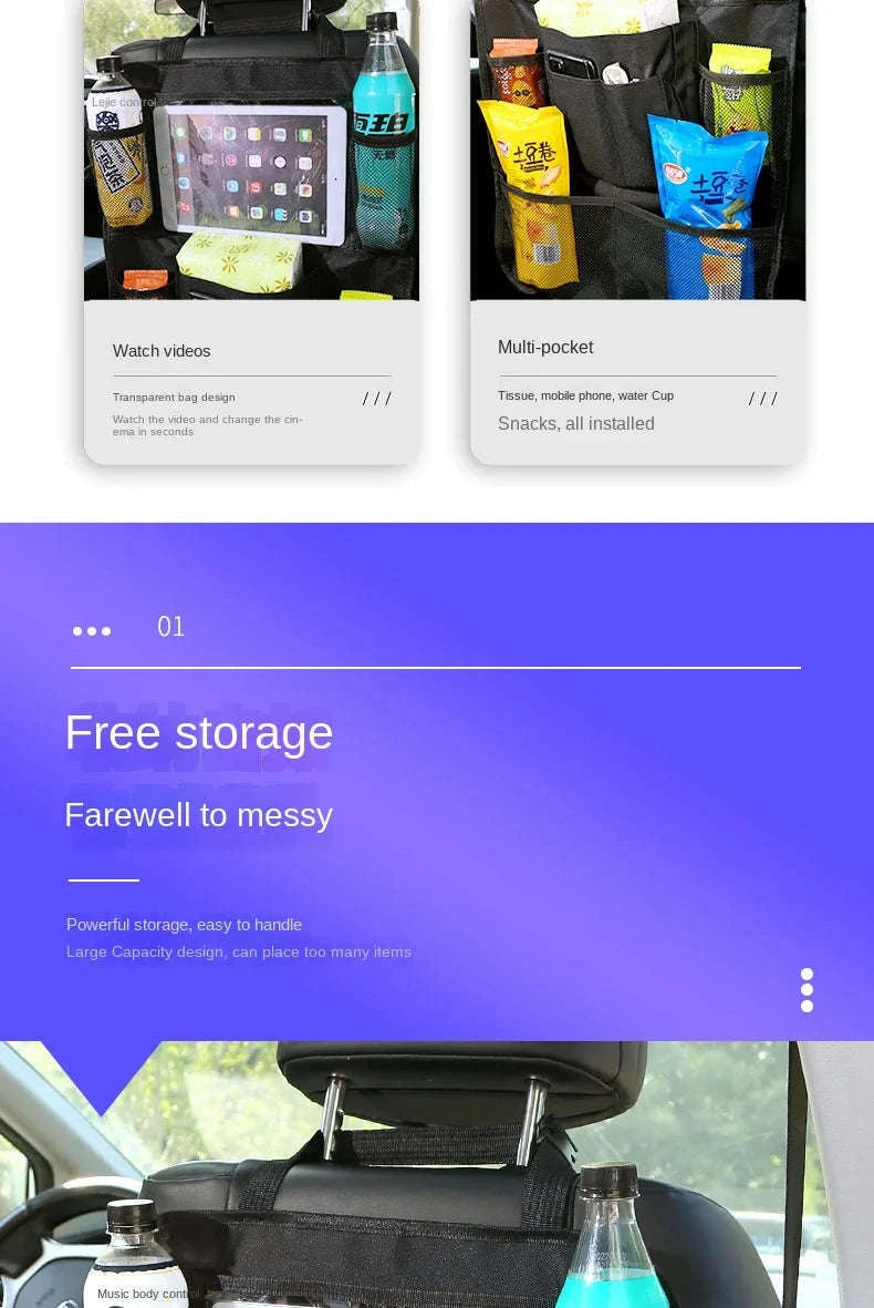 Car Backseat Organizer with Touch Screen Tablet Holder-Upgraded 1PC