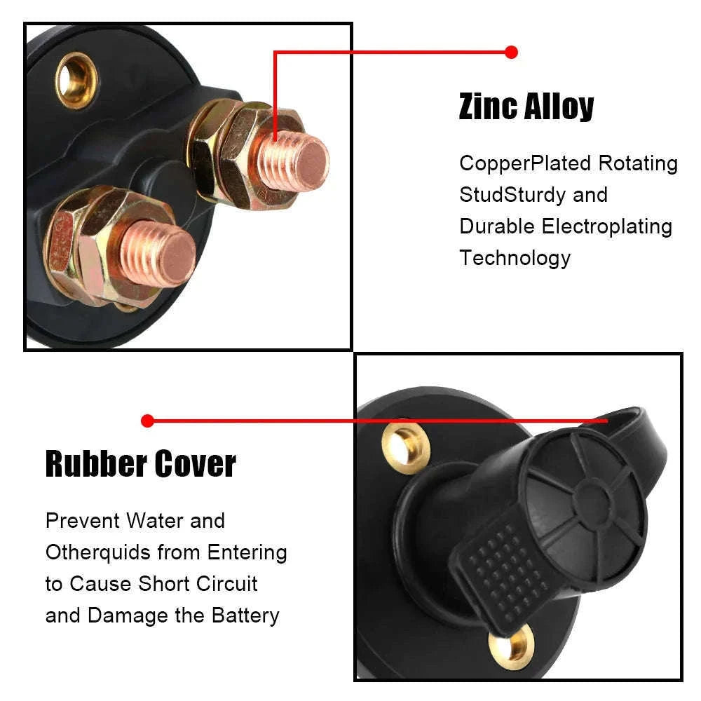 Car Battery Kill Switch with Red Key for Power Control-Red