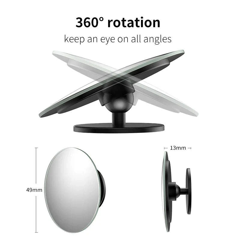 Car Blind Spot Mirror 2pcs 360° Wide Angle HD Convex Glass-Glass