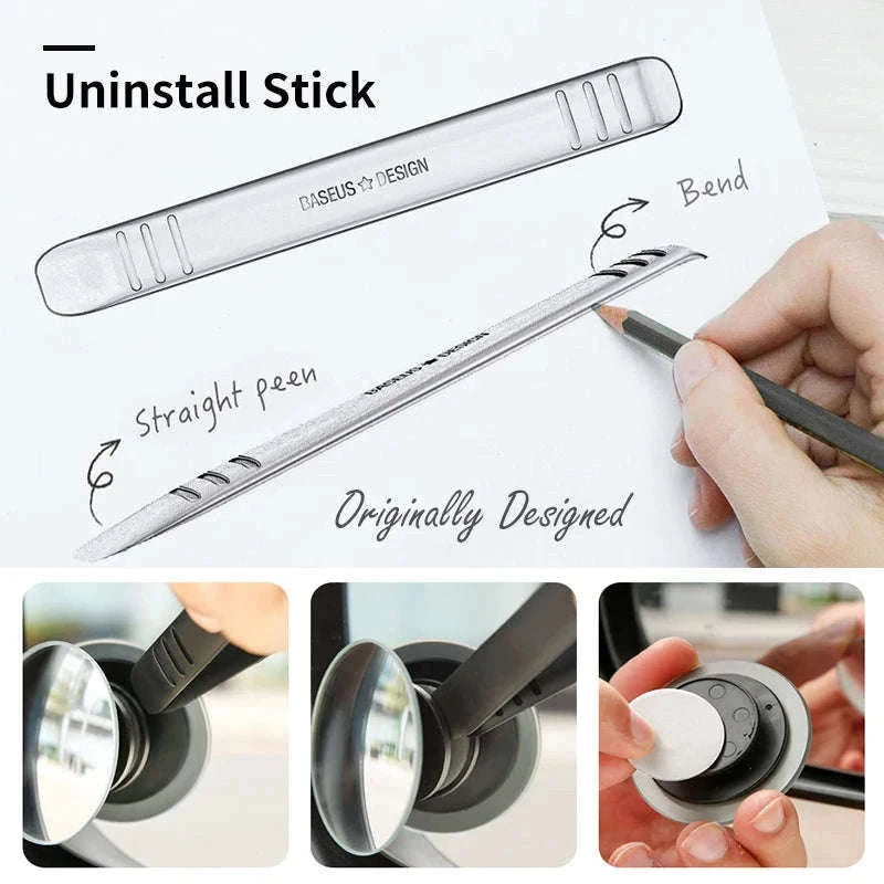 Car Blind Spot Mirror 2pcs 360° Wide Angle HD Convex Glass-Glass