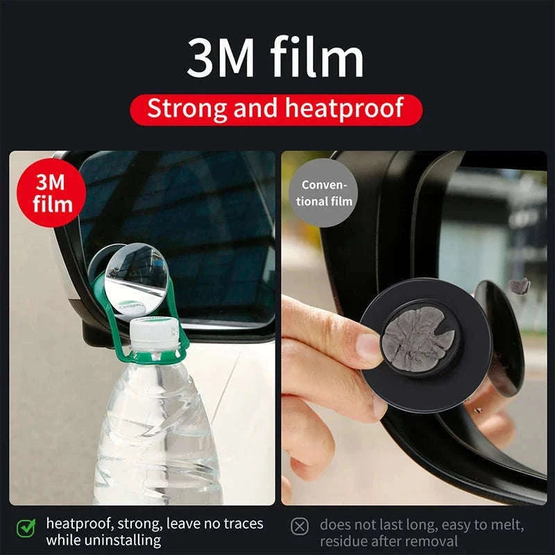 Car Blind Spot Mirror 2pcs 360° Wide Angle HD Convex Glass-Glass