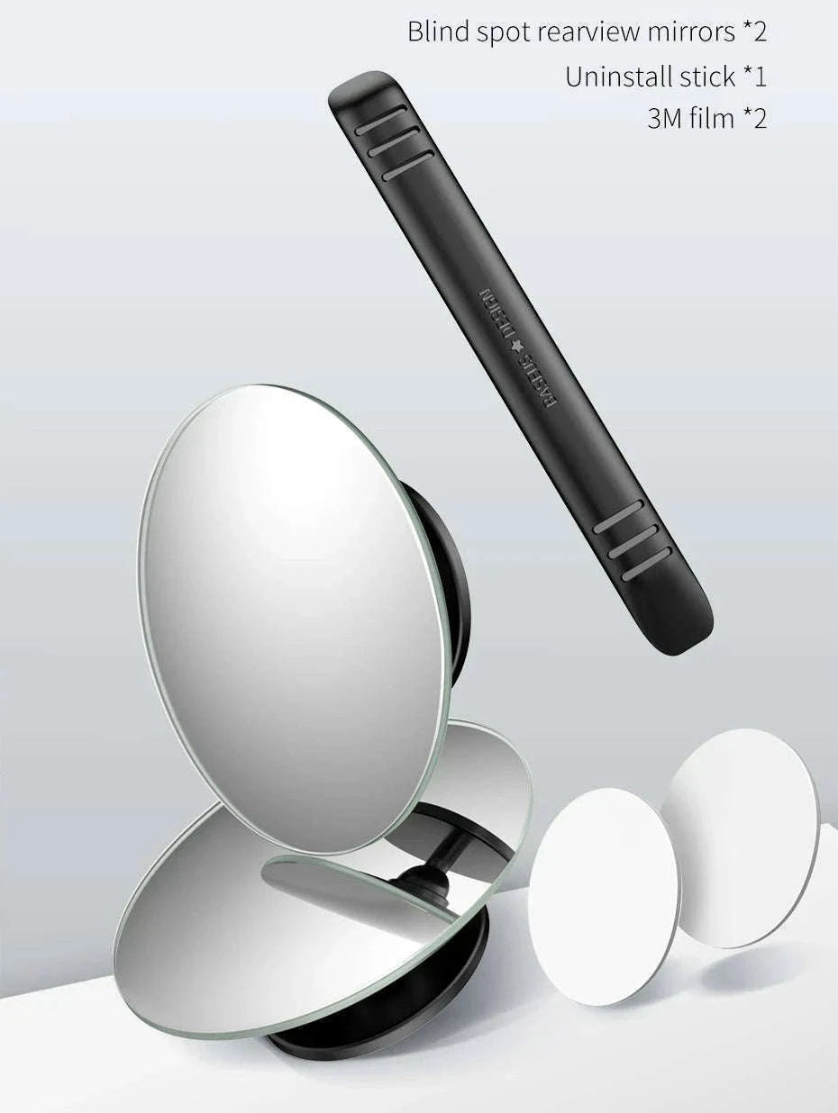 Car Blind Spot Mirror 2pcs 360° Wide Angle HD Convex Glass-Glass