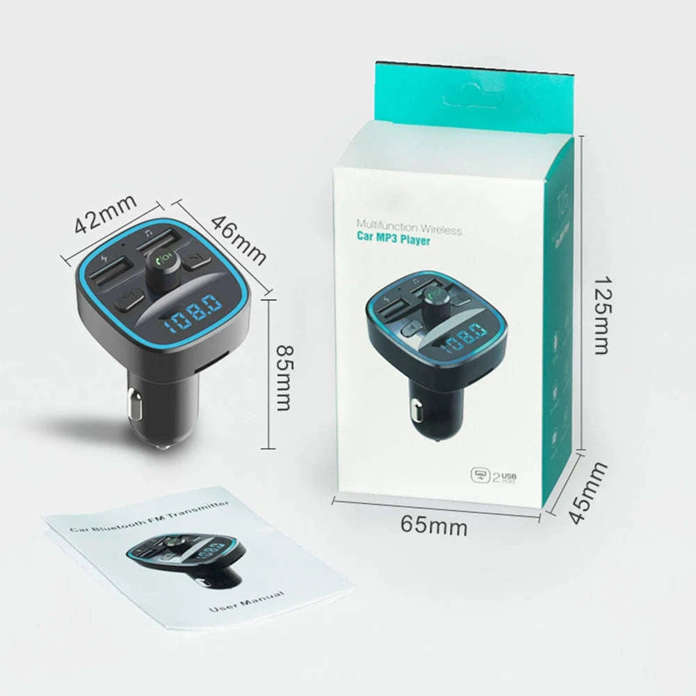 Car Bluetooth 5.0 FM Transmitter with Dual USB Charging-black / United States