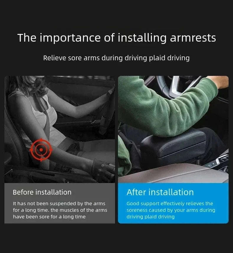 Car Central Handrail Armrest Pad-Dark Grey