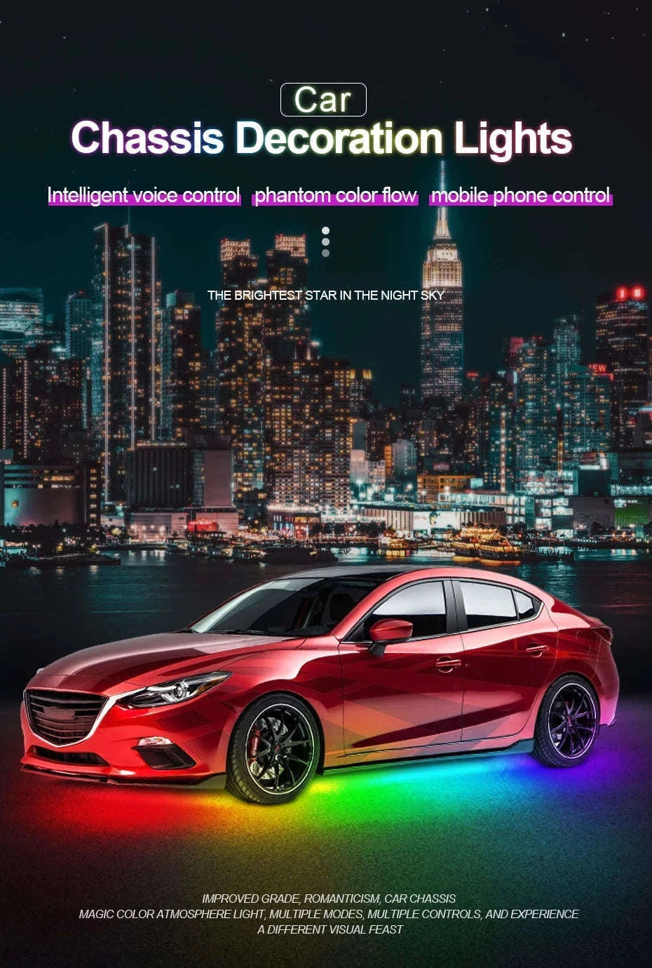 Car Chassis Color Flow Underbody LED Light Strip-APP 120 X 150 / China Mainland