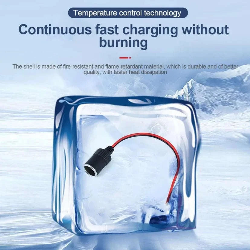Car Cigarette Lighter Socket Adapter with 30cm Cable-1PC 10A