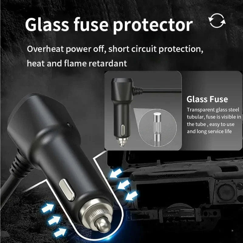 Car Cigarette Lighter Splitter Adapter with Multi-Port USB Charging-B