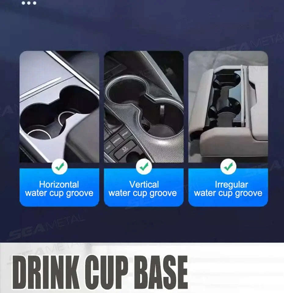 Car Cup Holder Expander with Food Tray and Phone Slot-No phone holder
