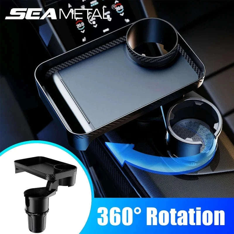 Car Cup Holder Expander with Tray-Large