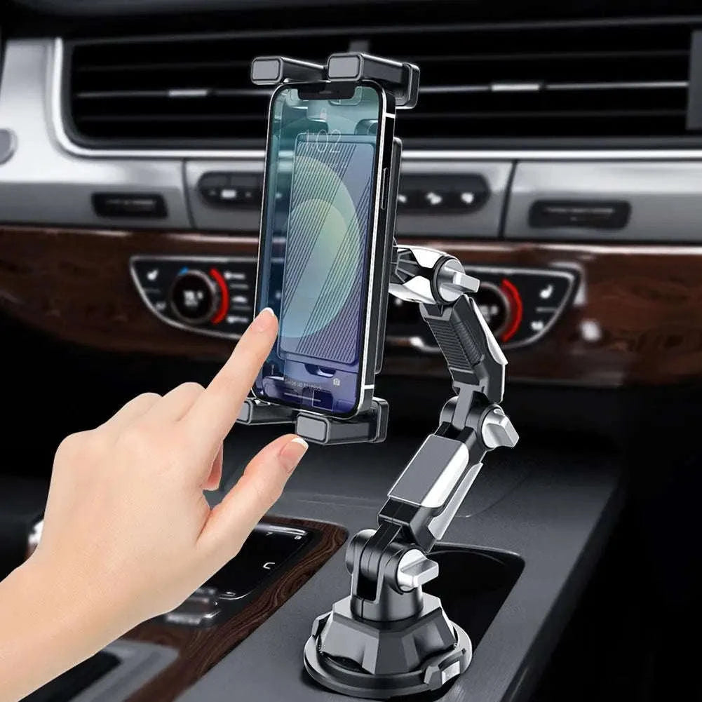 Car Cup Holder Tablet and Phone Mount with Adjustable Long Arm-A