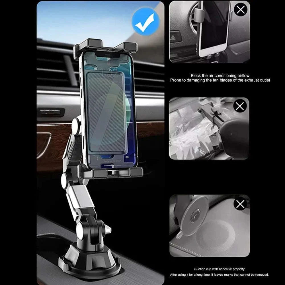 Car Cup Holder Tablet and Phone Mount with Adjustable Long Arm-A