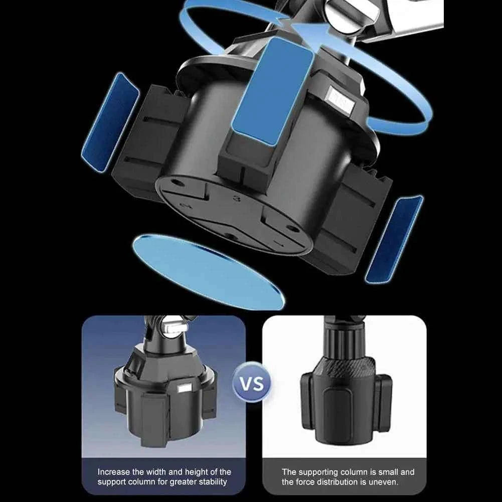 Car Cup Holder Tablet and Phone Mount with Adjustable Long Arm-A