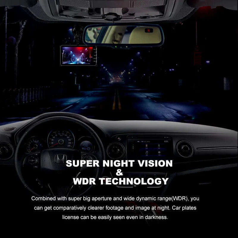 Car Dash Cam 1080P HD Front & Rear Touch Screen Night Vision DVR-B12-6M RCC / None