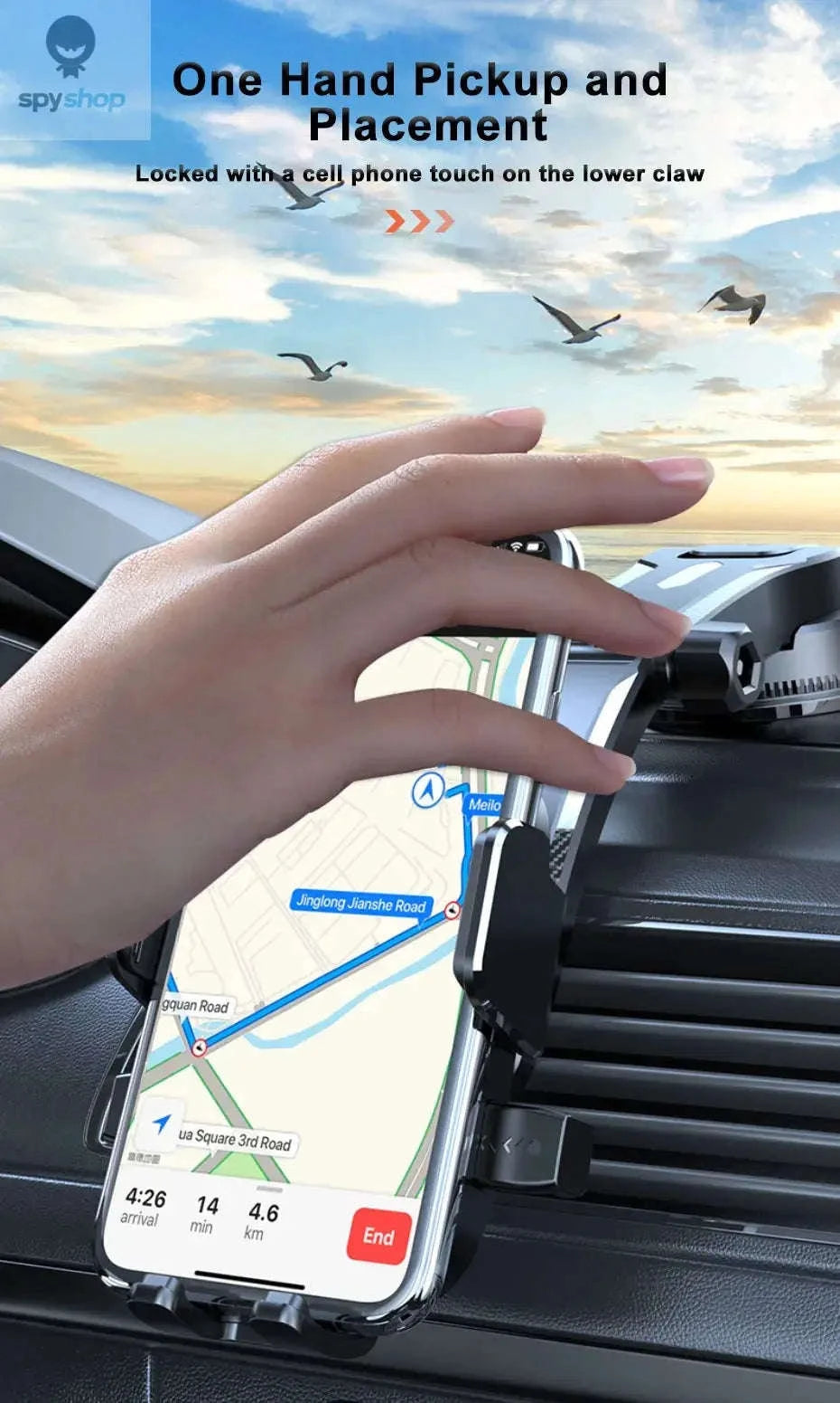 Car Dashboard Phone Mount for Steady, Hands‑Free Viewing-Mirrored type