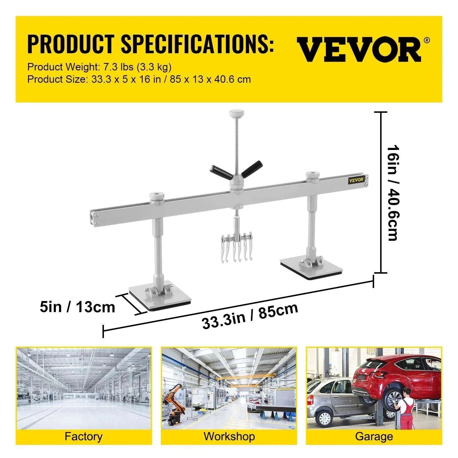 Car Dent Puller Lever Bar Kit with Dual Arms & Adjustable Foot-75cm / United States