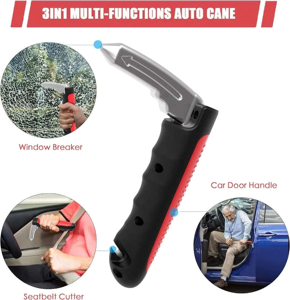 Car Door Assist Handle with Emergency Window Breaker-Blue   4PCS