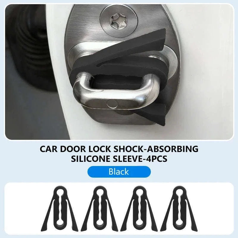 Car Door Buckle Cushion Pad-Red 4pcs