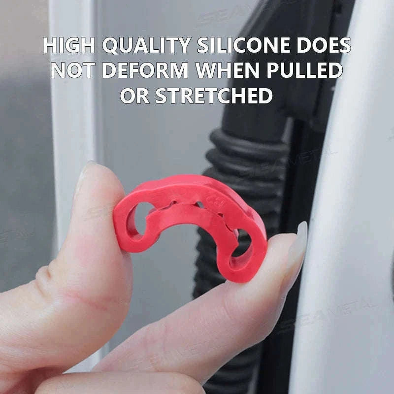 Car Door Buckle Cushion Pad-Red 4pcs