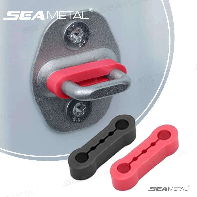 Car Door Buckle Cushion Pad-Red 4pcs