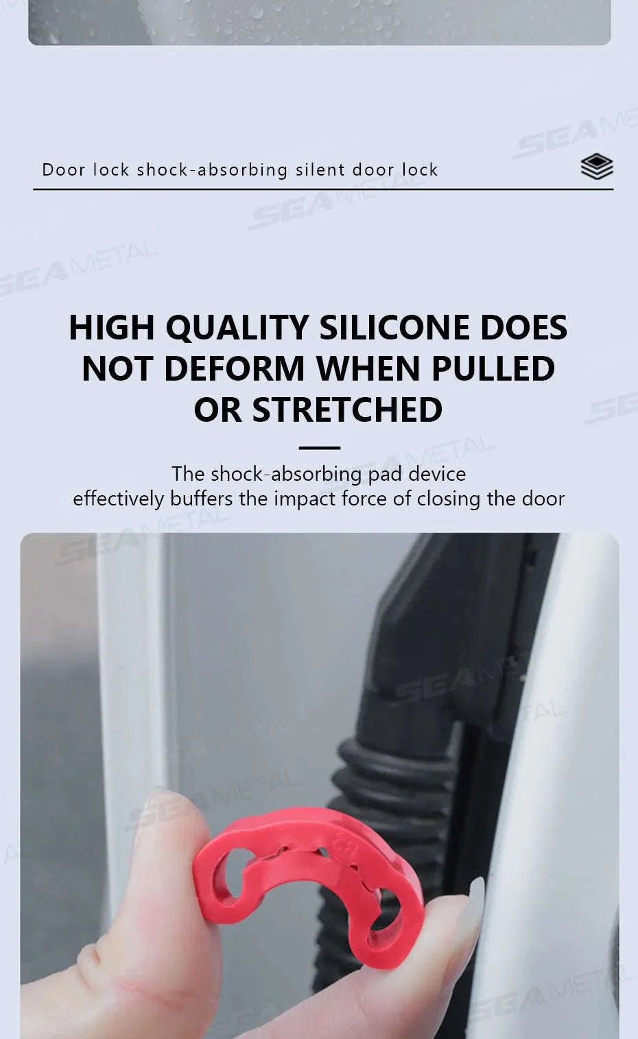 Car Door Buckle Cushion Pad-Red 4pcs