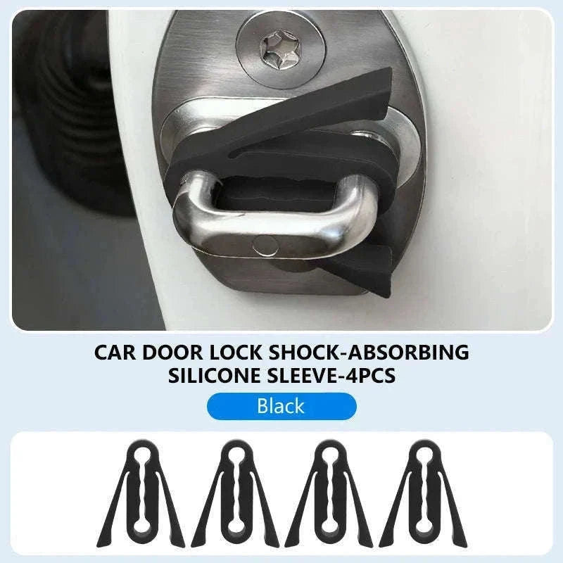 Car Door Buckle Cushion Pad-Red 4pcs