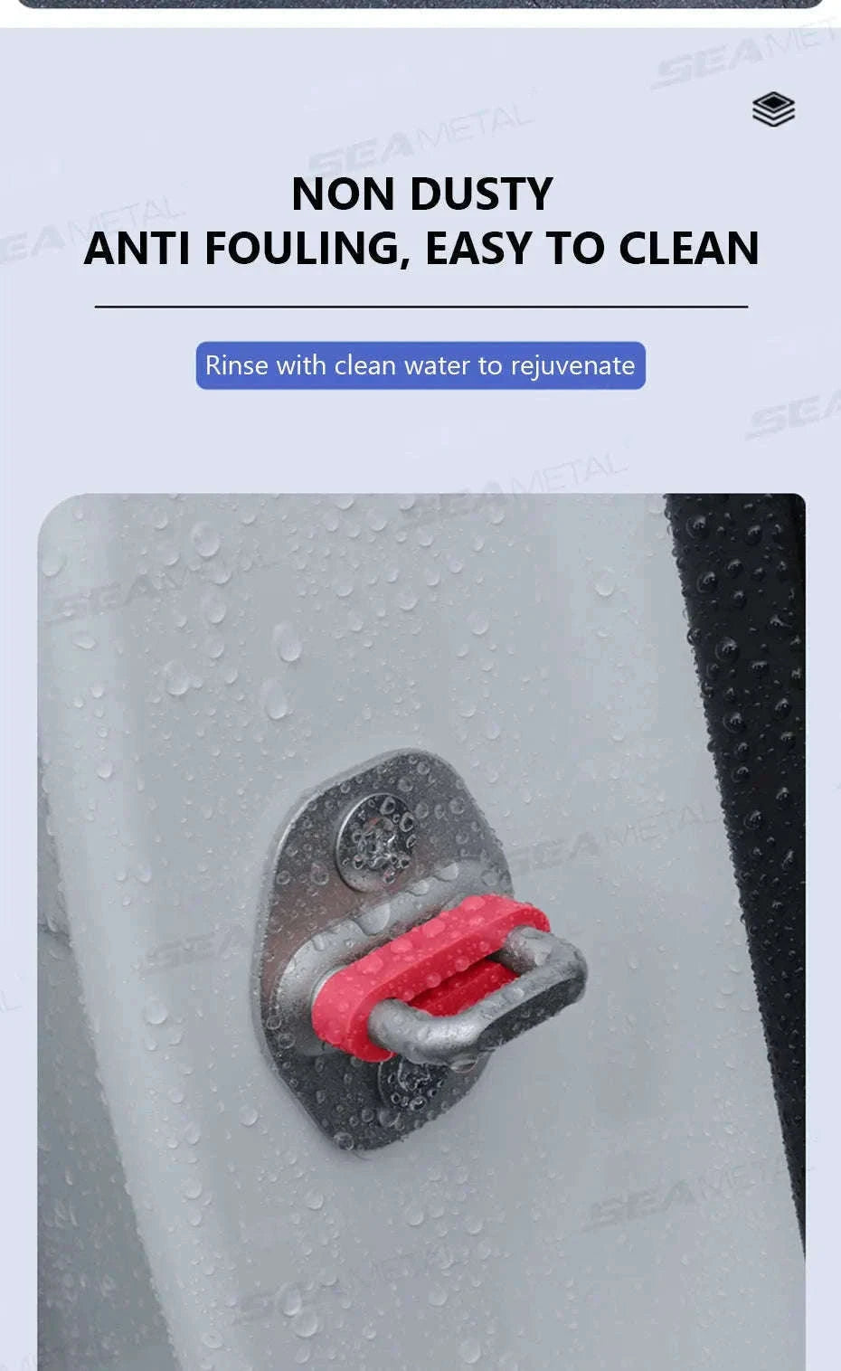 Car Door Buckle Cushion Pad-Red 4pcs