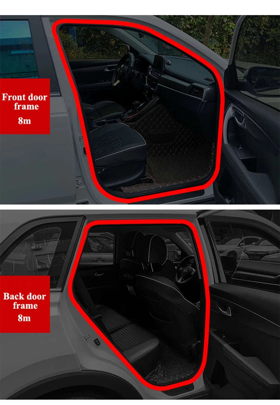 Car Door Seal Strip Double-Layer Weatherstripping-Large 25m