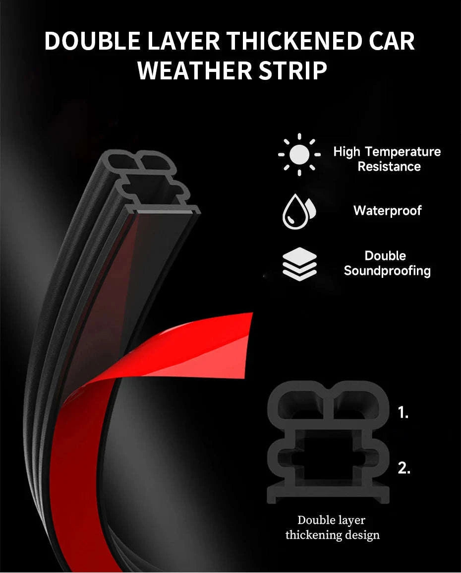 Car Door Seal Strip Double-Layer Weatherstripping-Large 25m