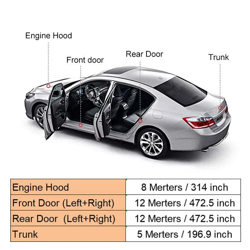 Car Door Seal Strip Double-Layer Weatherstripping-Large 25m