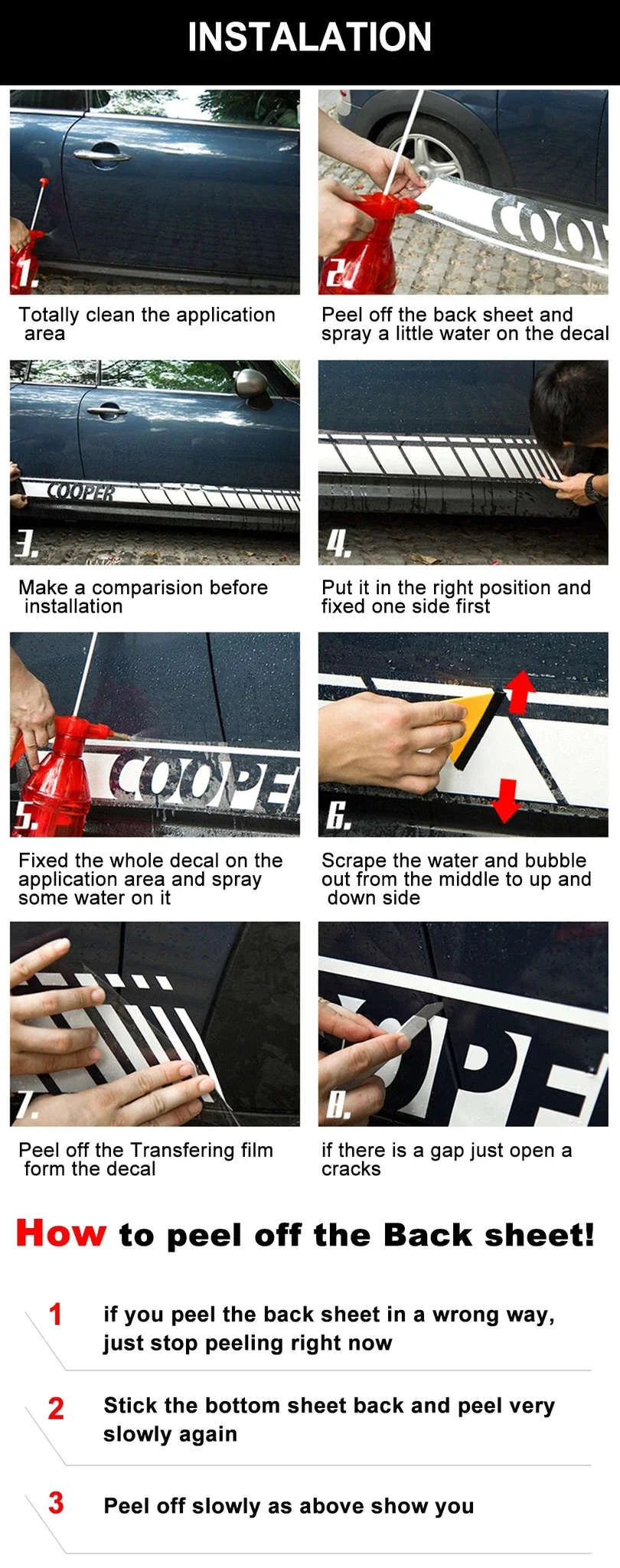 Car Door Side Stickers Mud Splashing Vinyl Decals-Matt Silver / 185x46cm