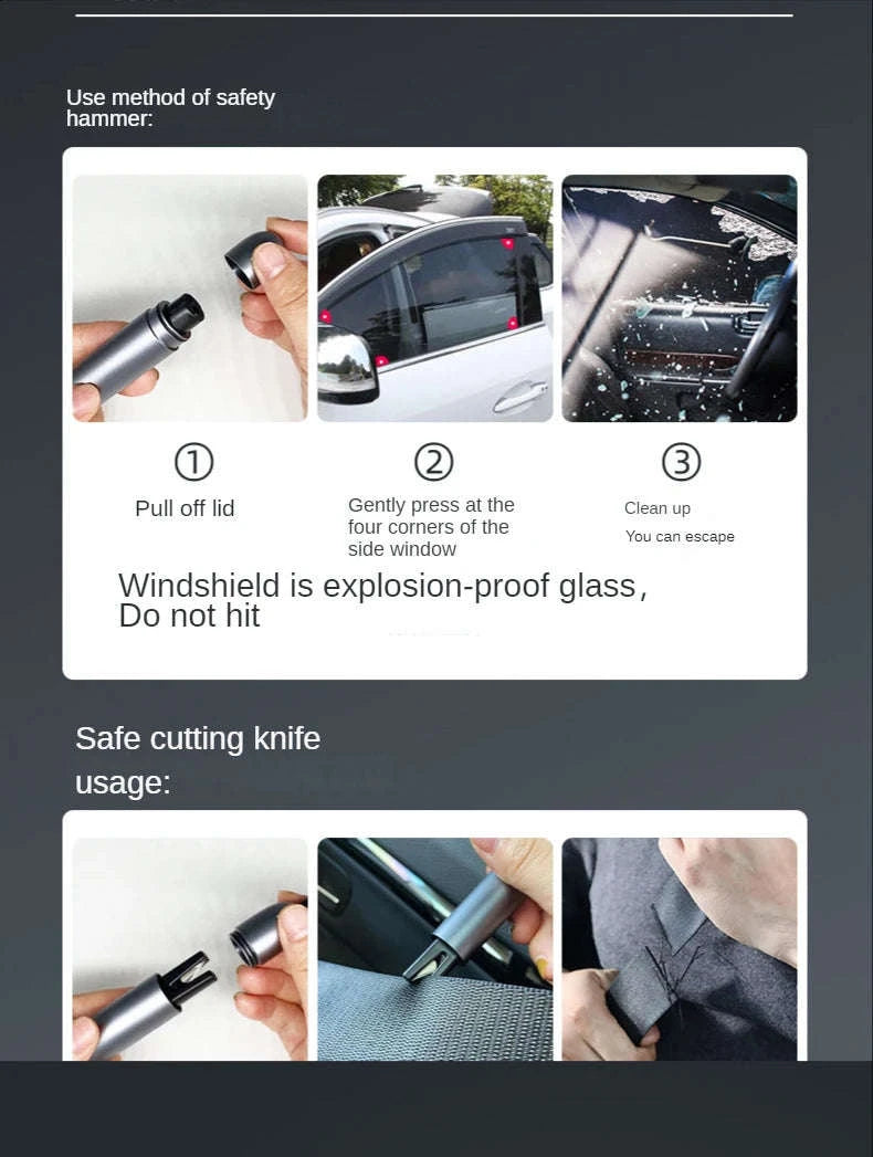 Car Emergency Window Breaker and Seat Belt Cutter-Black A / China Mainland