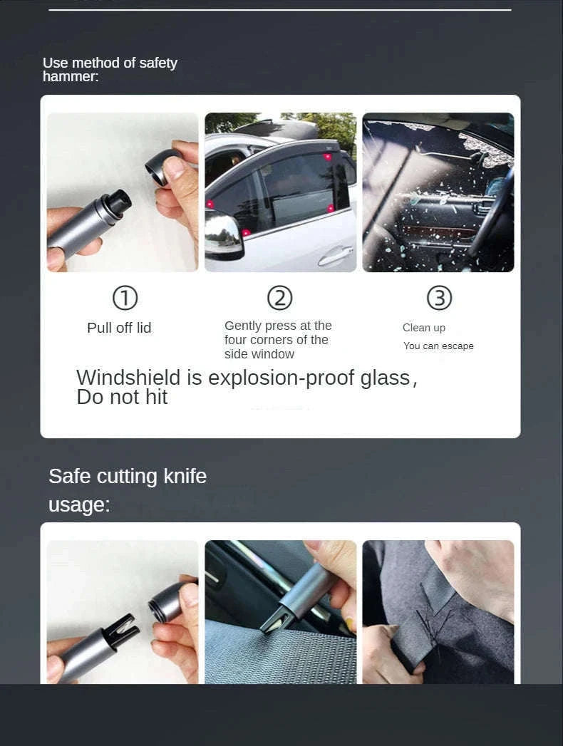 Car Emergency Window Breaker and Seat Belt Cutter-Black A / China Mainland