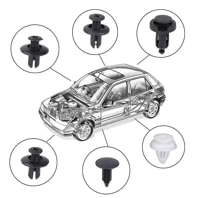 Car Fastener Clips Mixed Push Retainer Pin Rivet Kit-D 100Pcs (Bagged)