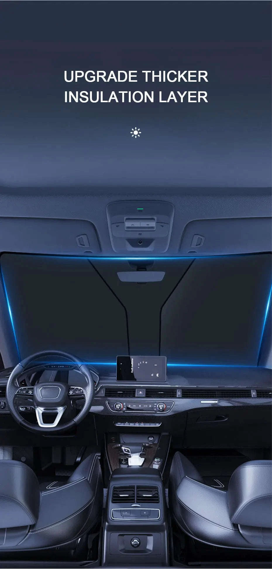 Car Front Sunshade Foldable Windshield Sun Blocker-Large size