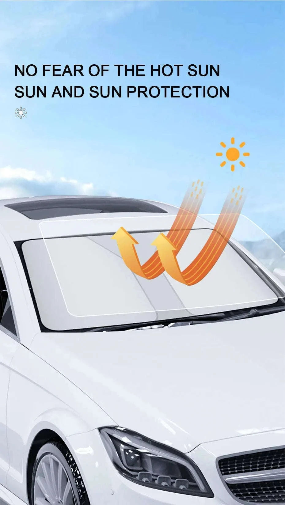 Car Front Sunshade Foldable Windshield Sun Blocker-Large size