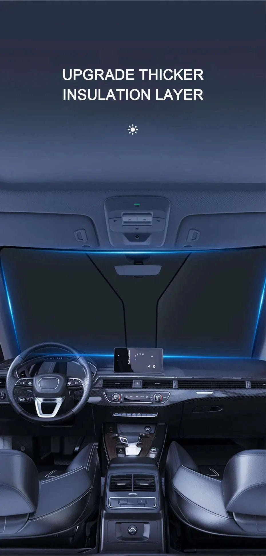 Car Front Sunshade Foldable Windshield Sun Blocker-Large size