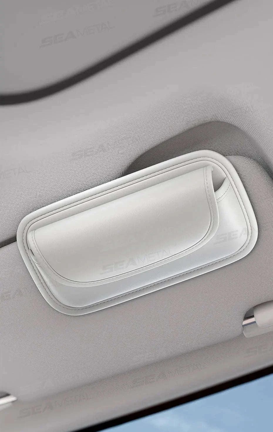 Car Glasses Case PU Leather Sunglasses Holder-Black