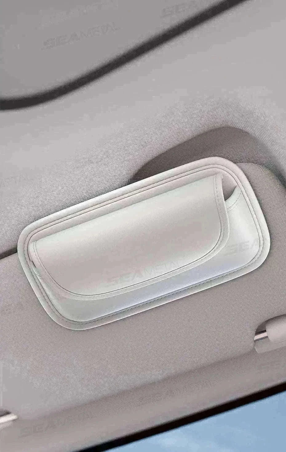 Car Glasses Case PU Leather Sunglasses Holder-Black