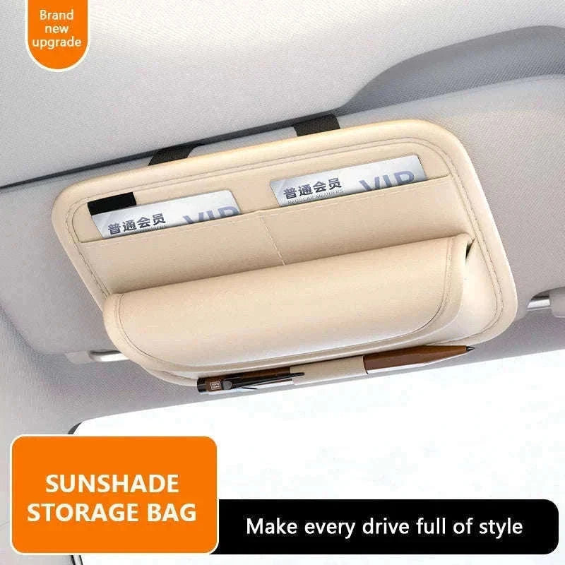 Car Glasses Case PU Leather Sunglasses Holder-Black