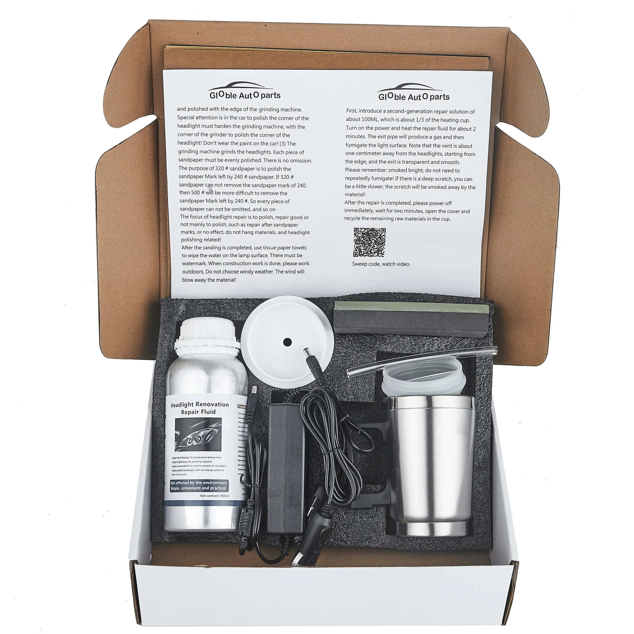 Car Headlight Repair Fluid for Clear, Bright Headlights-two piece / spain